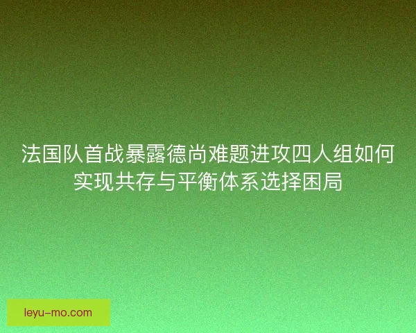 法国队首战暴露德尚难题进攻四人组如何实现共存与平衡体系选择困局